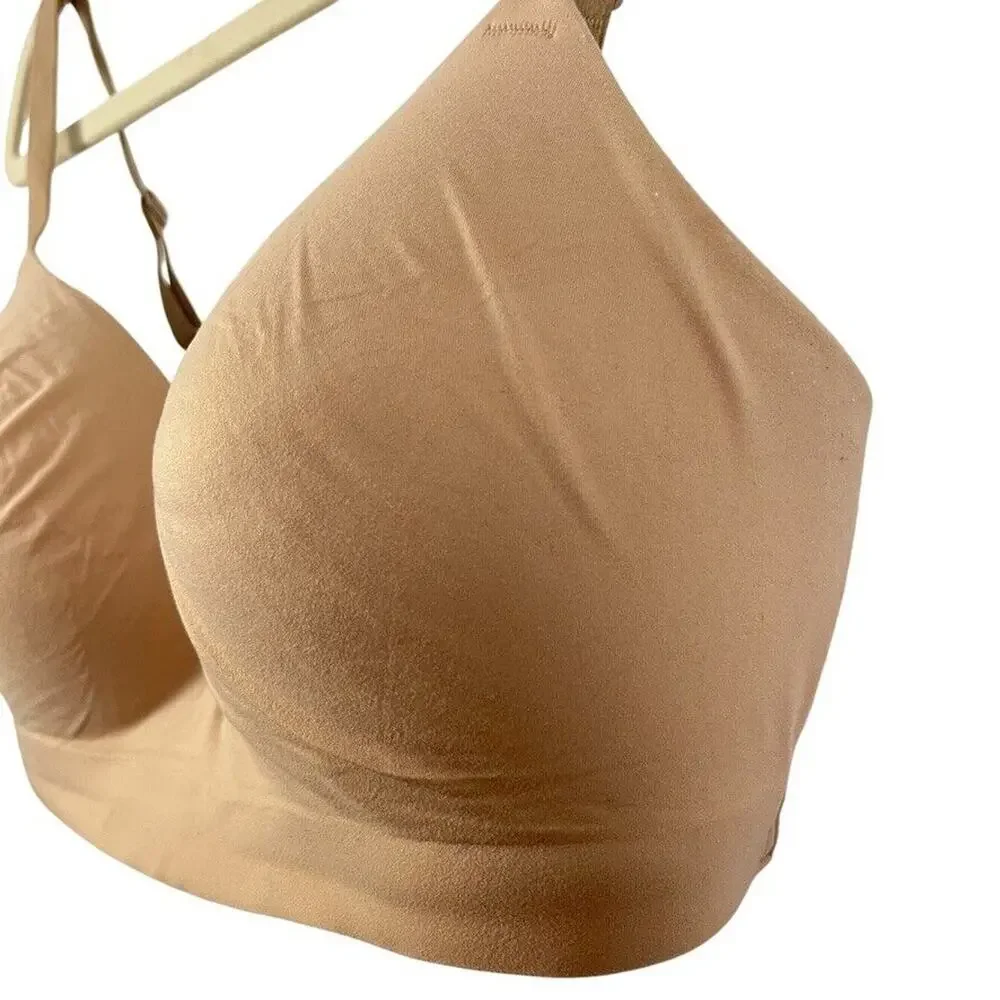 Soma Enbliss Wireless Womens Beige Tan Back Close Adjustable Bra Stretch 38D
